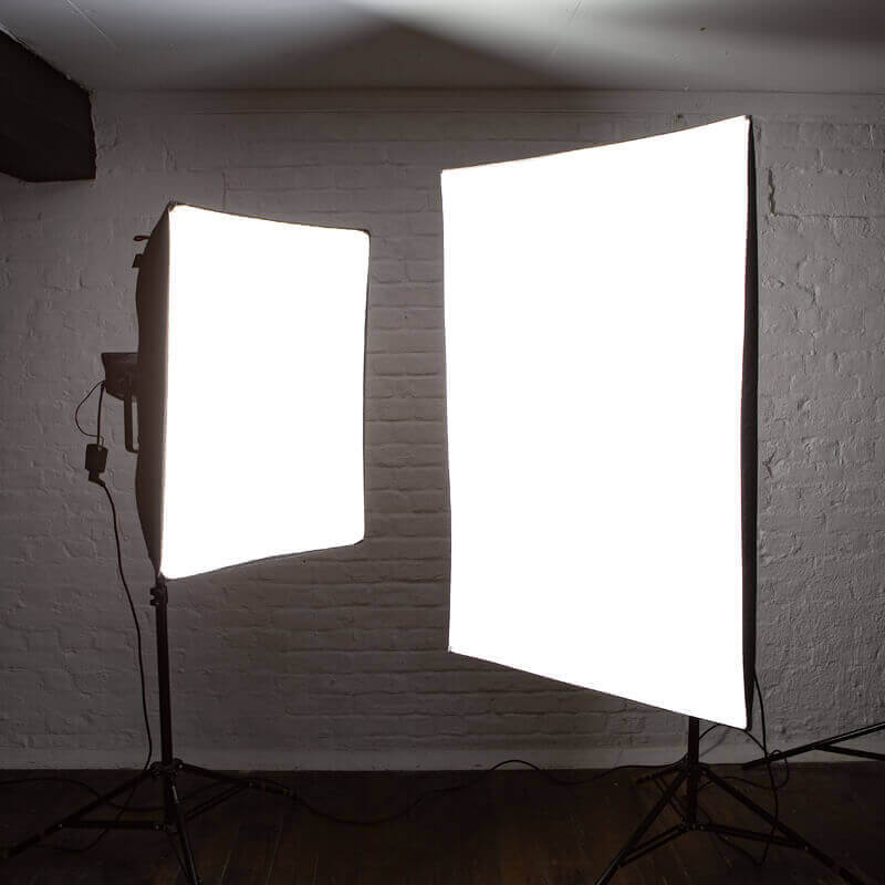 Small and large rectangular soft boxes
