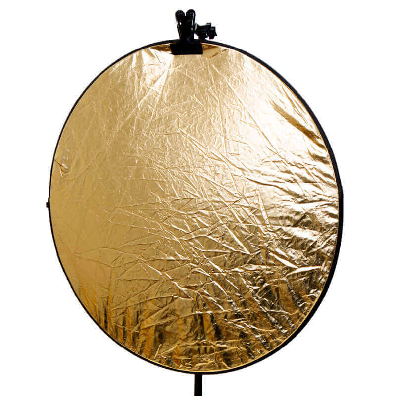 gold reflector on stand
